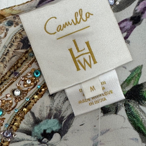 Camilla Baroque Floral Camisole - Cream and Gold - Picture 4 of 5